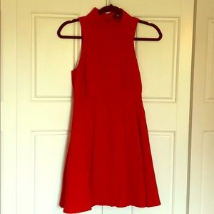 Lulus Red Backless skater dress